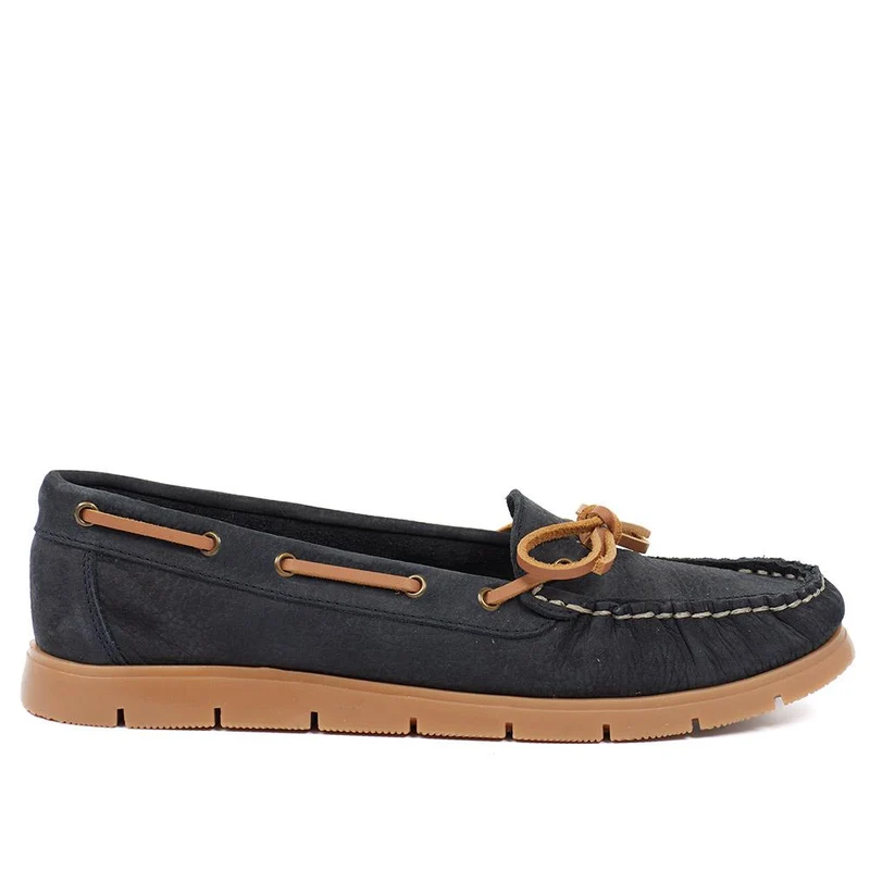Penella Hand-Stitched Leather Moccasins - PENELLA / 327 210 - Navy