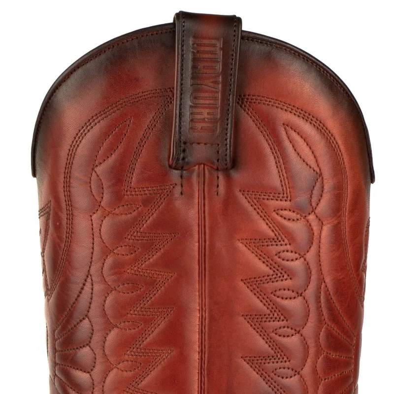 Cowboystiefel für Damen und Herren, handgefertigt aus orangefarbenem Leder, 1920, Texaner