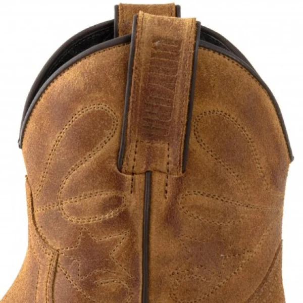 Damen-Cowboystiefel oder Stiefeletten aus handgefertigtem braunem Leder 2374 Texanas