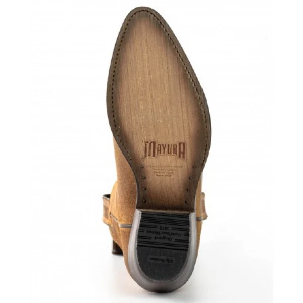 Damen-Cowboystiefel oder Stiefeletten aus handgefertigtem braunem Leder 2374 Texanas