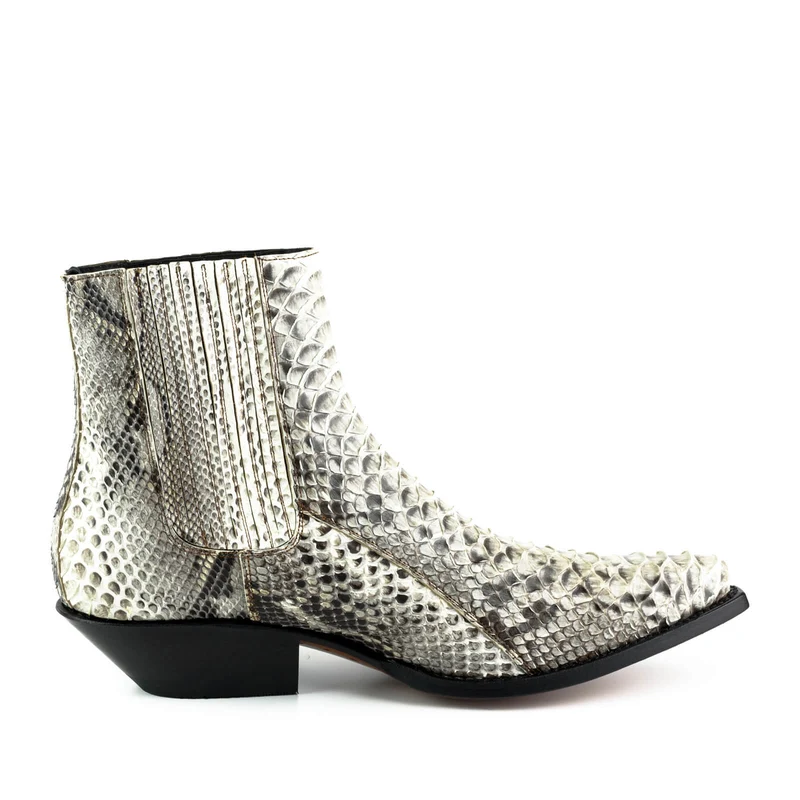 Exotische Stiefeletten Herren 2575 Exotisches Leder Weiß