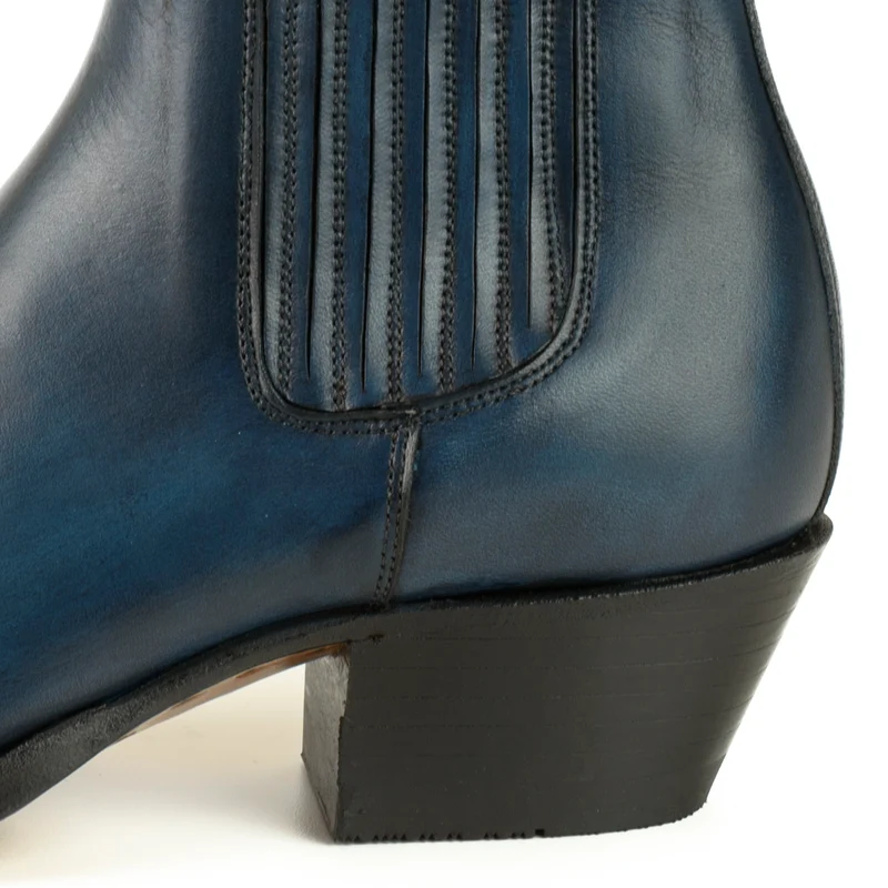 Urban Damen Stiefeletten 2496 Blaues Leder