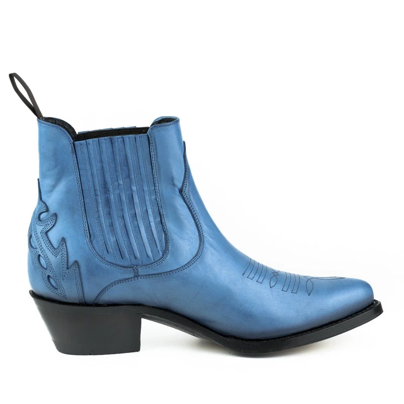 Urban Stiefeletten Damen 2487 Leder Blau 3