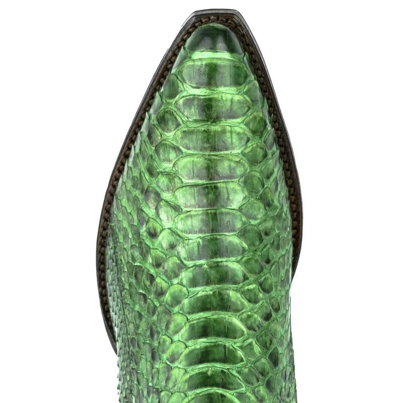 Damen Urban Stiefeletten 2496 Exotisches Leder Grün