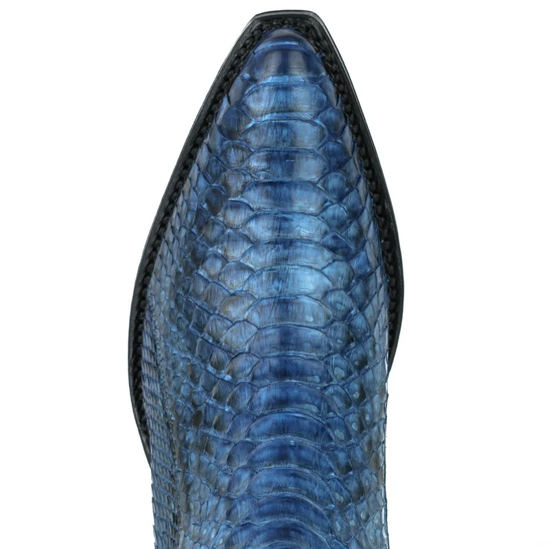 Damen Urban Stiefeletten 2496 Exotisches Leder Blau