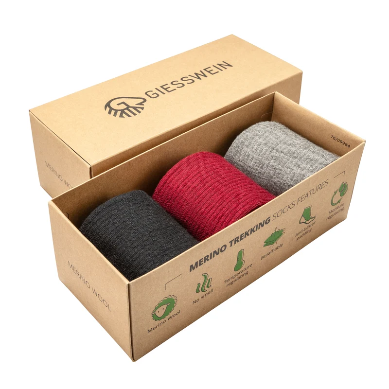 Trekkingsocken Merino Wolle (3er-Pack)