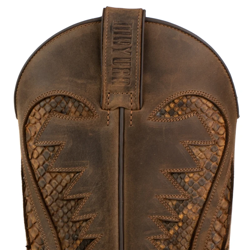 Herren-Country-Western-Cowboystiefel 2567 aus braunem und exotischem braunem Leder