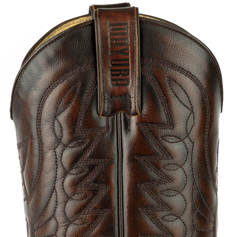 Country- und Western-Cowboystiefel für Herren und Damen von 1935 aus exotischem braunem und schwarzem Leder