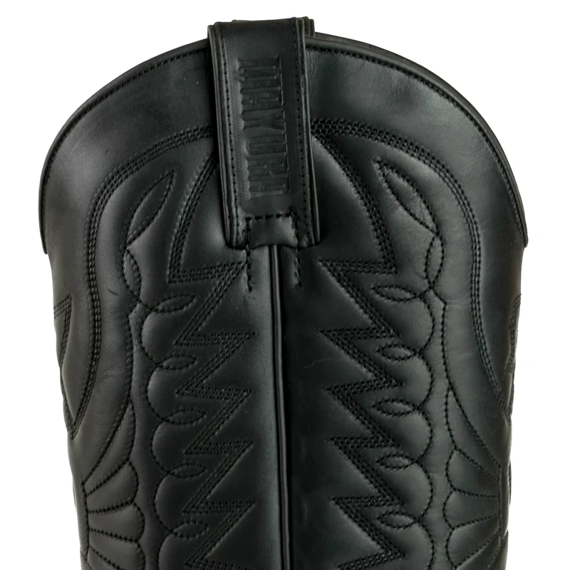 Country- und Western-Cowboystiefel 1935 C für Herren und Damen aus exotischem schwarzem und gelbem Leder