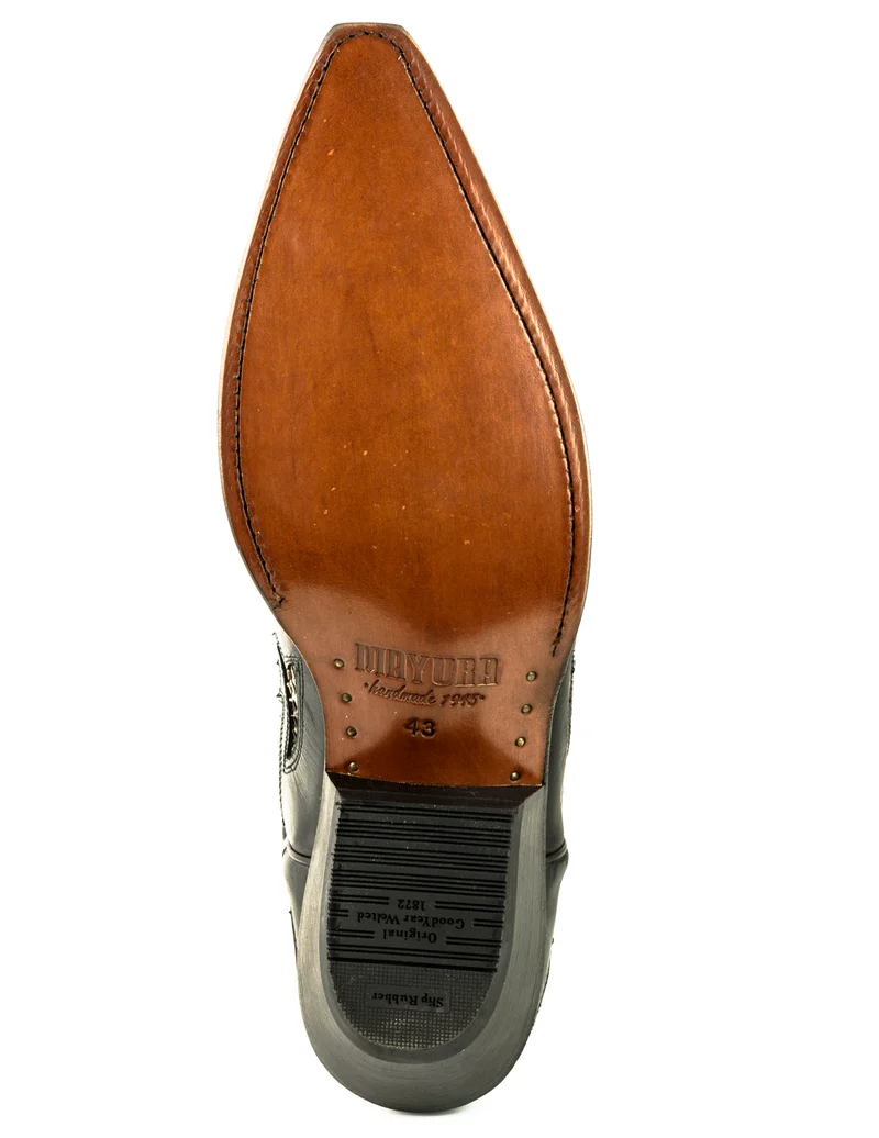 Country- und Western-Cowboystiefel 1935 C für Herren und Damen aus exotischem schwarzem und weißem Leder