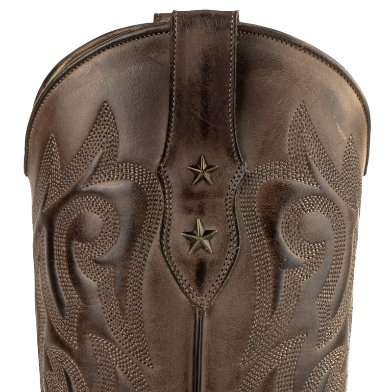 Country- und Western-Cowboystiefel für Damen 2524 Dunkelbraunes Leder