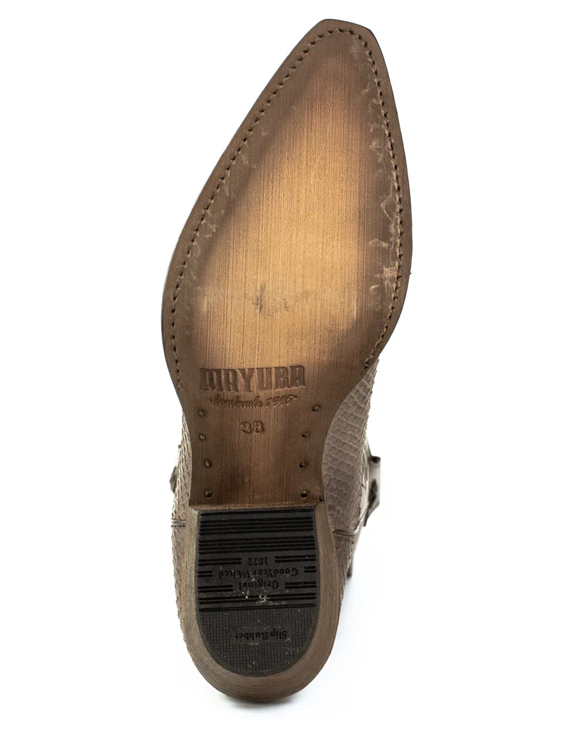 Country- und Western-Cowboystiefel für Damen 2524 Dunkelbraunes Leder