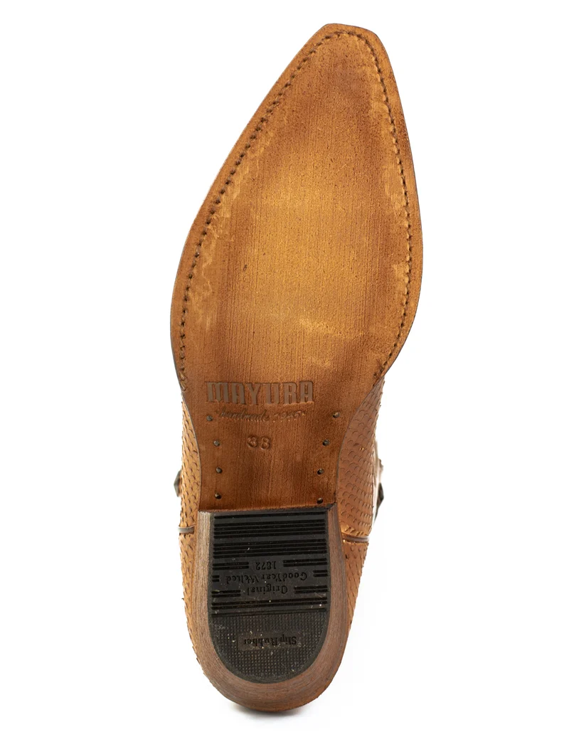 Damen-Cowboy-Country- und Westernstiefel 2524 aus braunem Leder