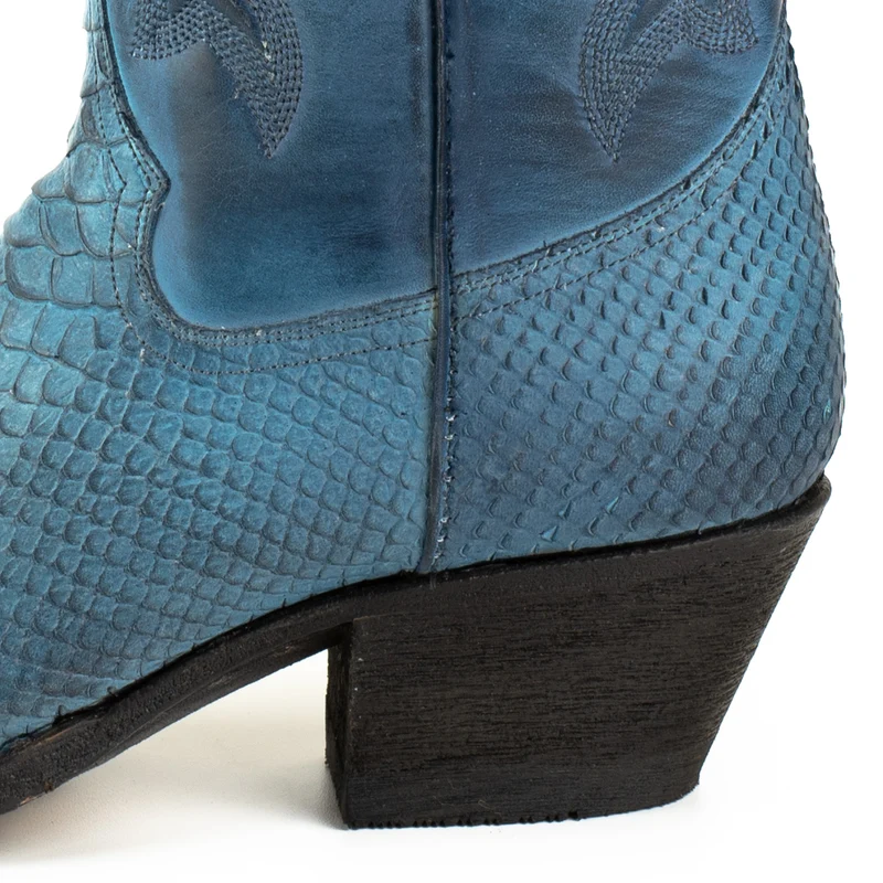 Country- und Western-Cowboystiefel für Damen 2524 Blaues Leder