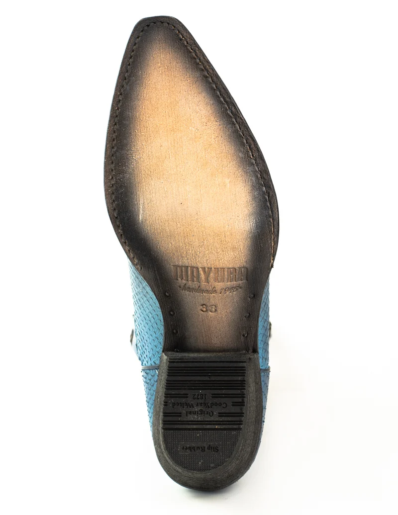 Country- und Western-Cowboystiefel für Damen 2524 Blaues Leder