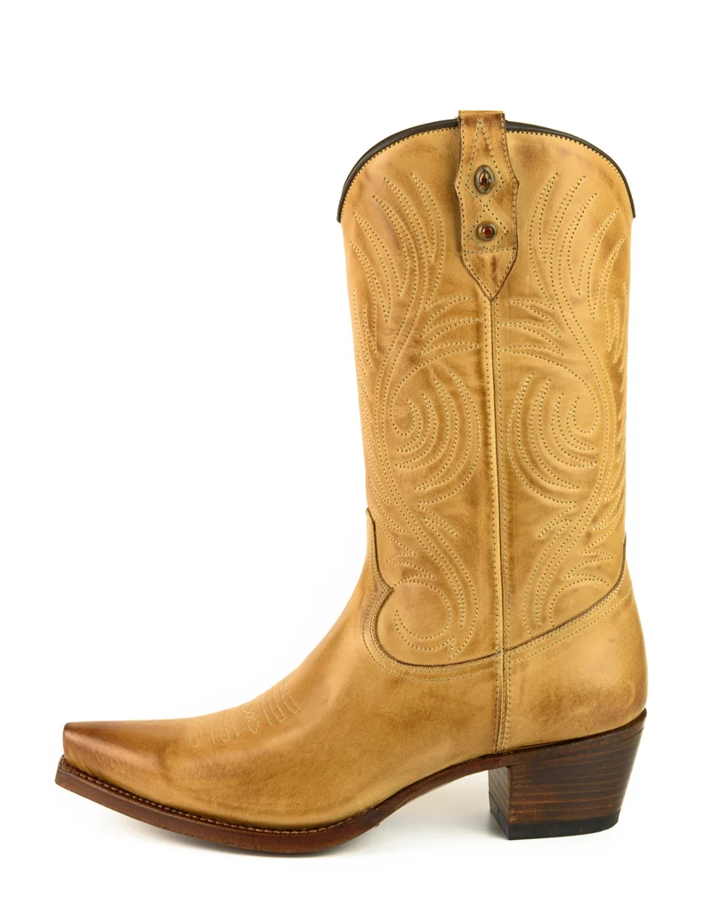 Country- und Western-Cowboystiefel für Damen 2536 Gelbes Leder