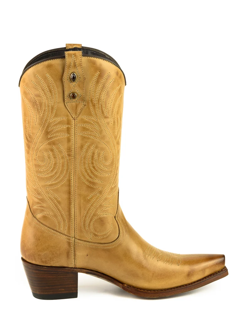 Country- und Western-Cowboystiefel für Damen 2536 Gelbes Leder