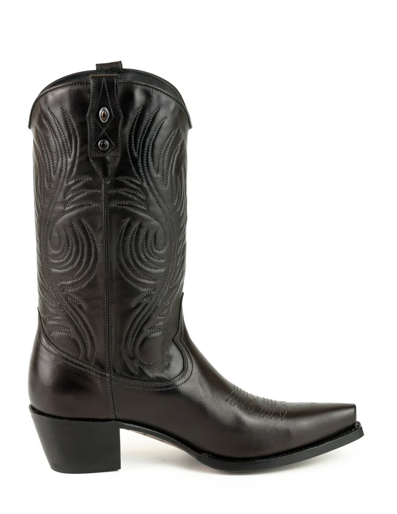 Damen-Cowboy-Country- und Westernstiefel 2536 aus schwarzem Leder