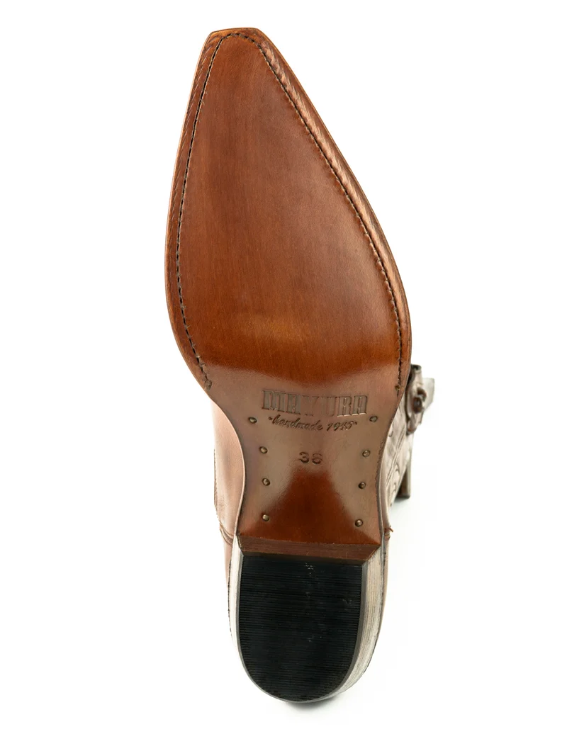 Country- und Western-Cowboystiefel für Damen 2536 Dunkelbraunes Leder
