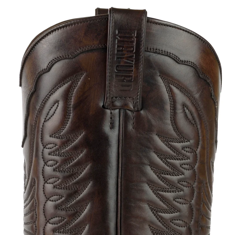 Herren Biker Motard Boots 2471 Dunkelbraunes Leder
