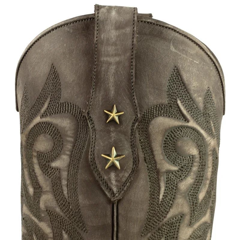 Damen-Cowboy-Country- und Westernstiefel 2524 aus gewaschenem braunem Leder
