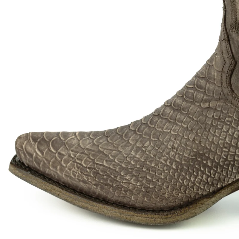 Damen-Cowboy-Country- und Westernstiefel 2524 aus gewaschenem braunem Leder