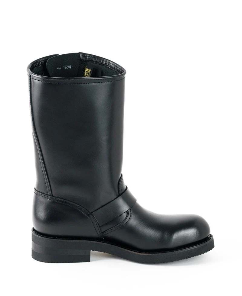 Herren- und Damen-Biker-Motard-Stiefel 1590-6 aus schwarzem Leder