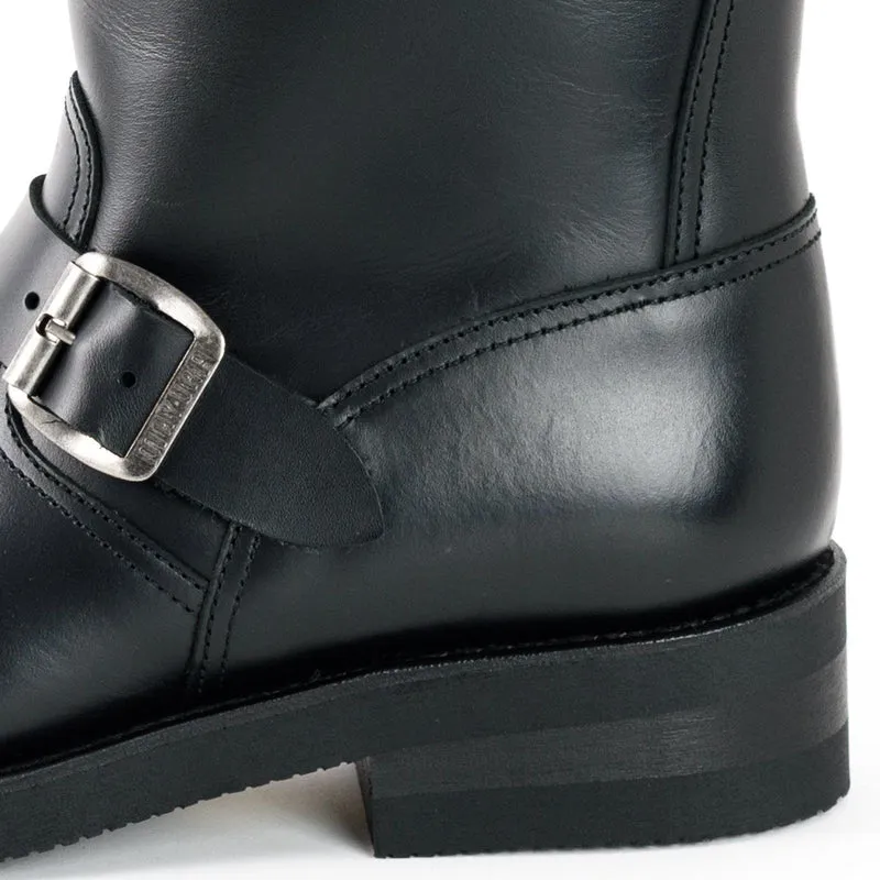 Herren- und Damen-Biker-Motard-Stiefel 1590-6 aus schwarzem Leder