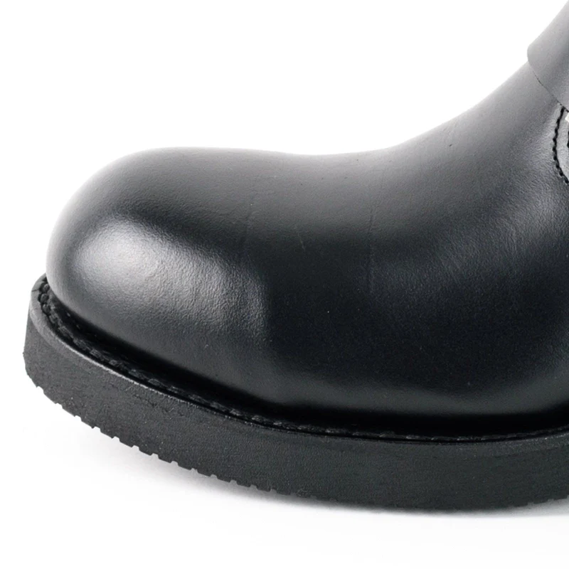 Herren- und Damen-Biker-Motard-Stiefel 1590-6 aus schwarzem Leder