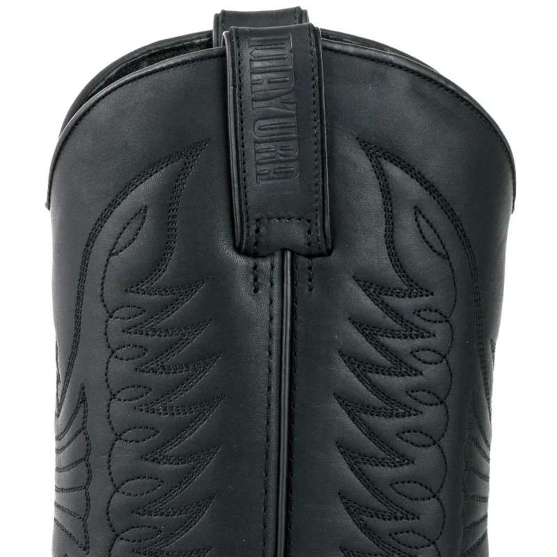 Cowboystiefel für Damen und Herren, handgefertigt aus schwarzem Leder, 20 Texanas