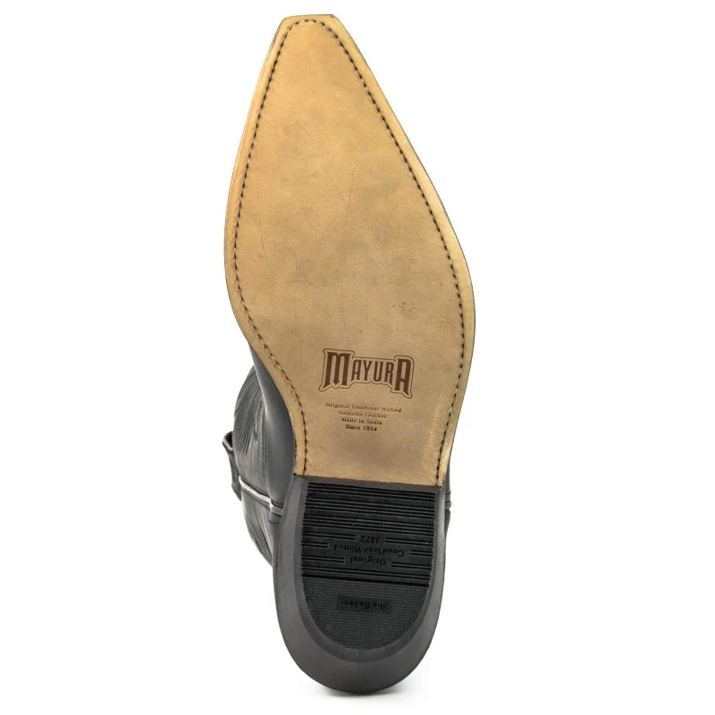 Cowboystiefel für Damen und Herren, handgefertigt aus schwarzem Leder, 20 Texanas