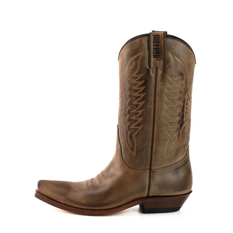 Cowboystiefel für Damen und Herren, handgefertigt aus braunem Leder, 20, Texas