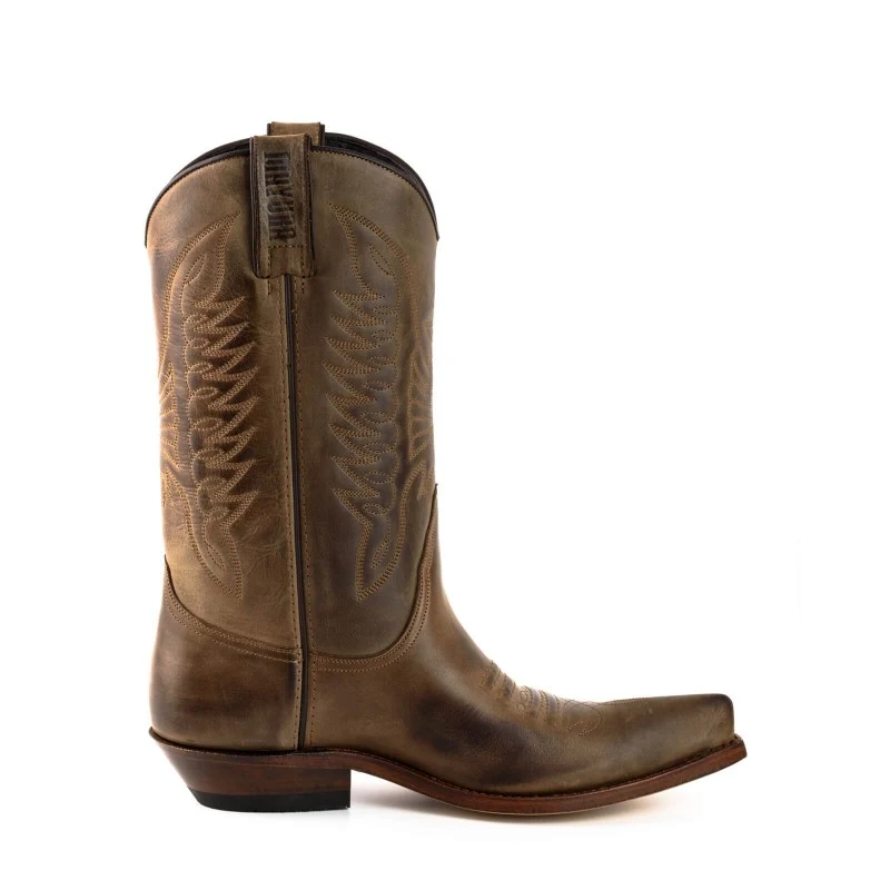 Cowboystiefel für Damen und Herren, handgefertigt aus braunem Leder, 20, Texas