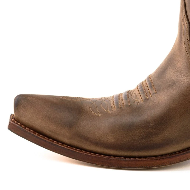 Cowboystiefel für Damen und Herren, handgefertigt aus braunem Leder, 20, Texas