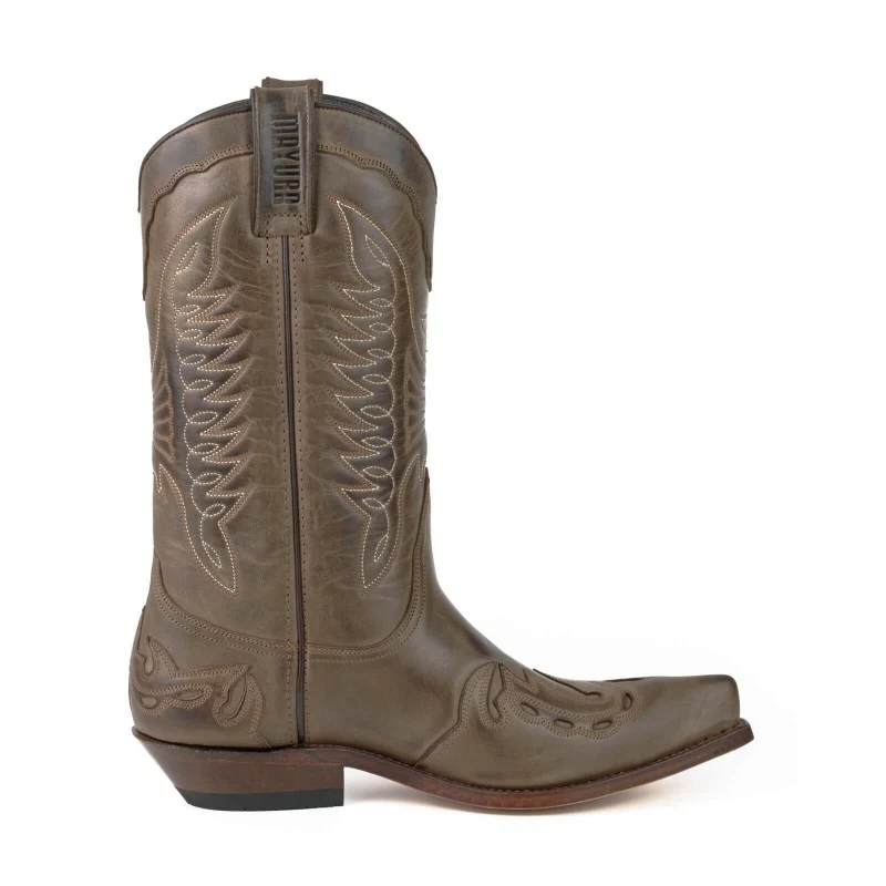 Cowboystiefel für Damen und Herren, handgefertigt aus braunem Leder, 17, Texas
