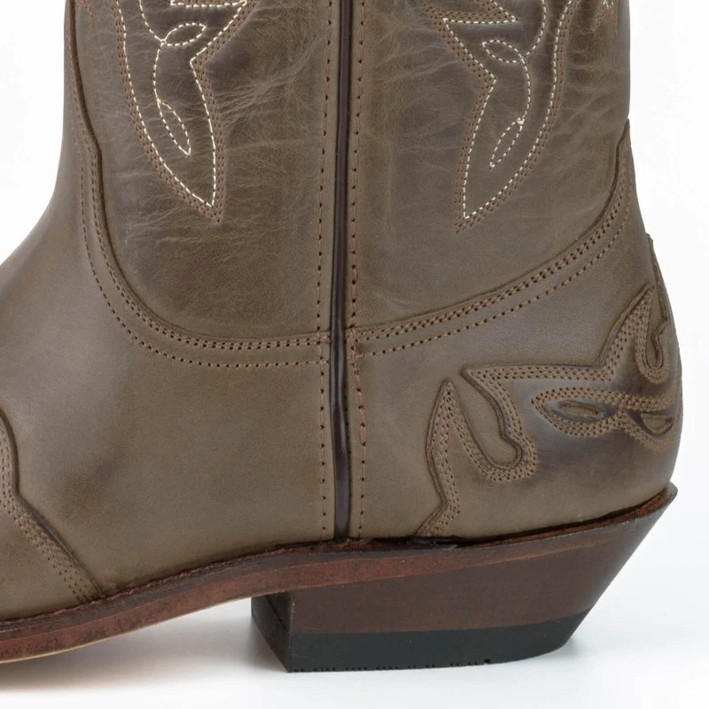 Cowboystiefel für Damen und Herren, handgefertigt aus braunem Leder, 17, Texas