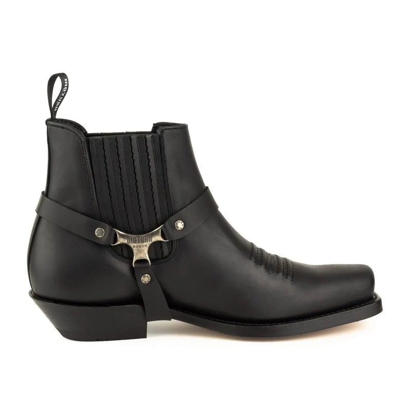 Herren-Biker-Motard-Stiefeletten 24 aus schwarzem Leder