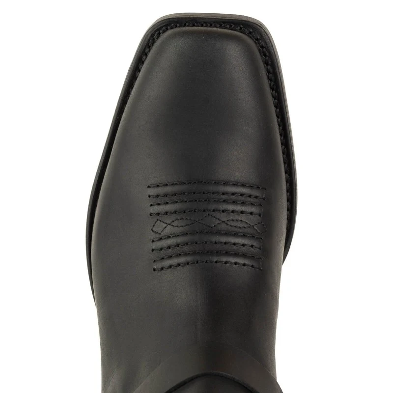 Herren-Biker-Motard-Stiefeletten 24 aus schwarzem Leder