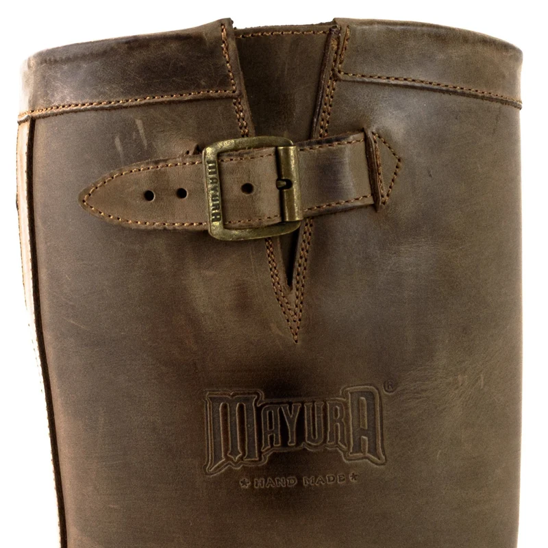 Herren- und Damen-Biker-Motard-Stiefel 18 aus braunem Leder