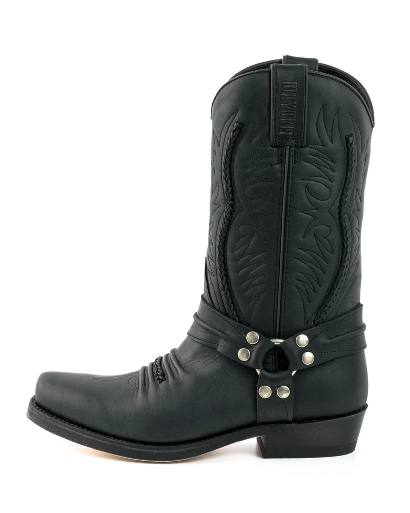 Herren- und Damen-Biker-Motard-Stiefel 07 aus schwarzem Leder