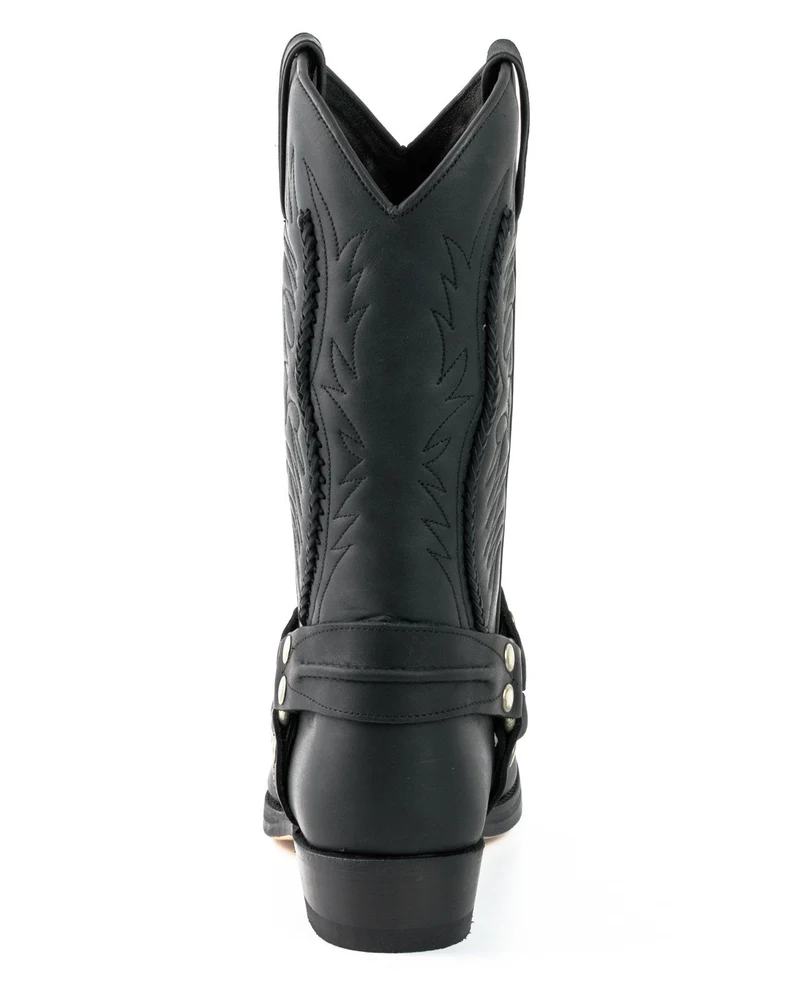 Herren- und Damen-Biker-Motard-Stiefel 07 aus schwarzem Leder