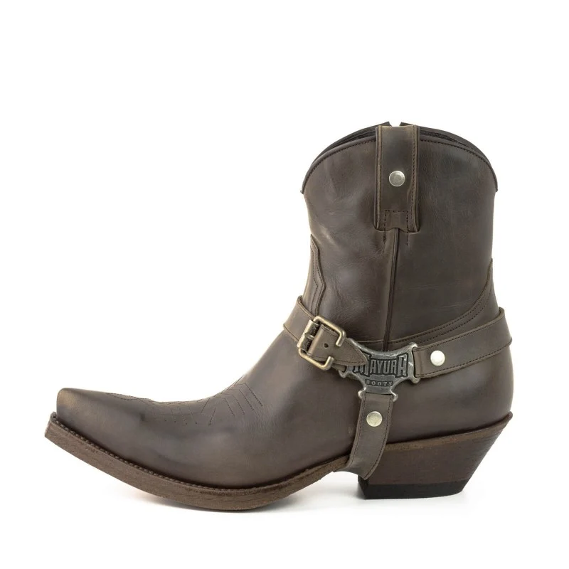 Handgefertigte Herren-Cowboystiefel oder Stiefeletten aus grauem Leder 14 Texanas