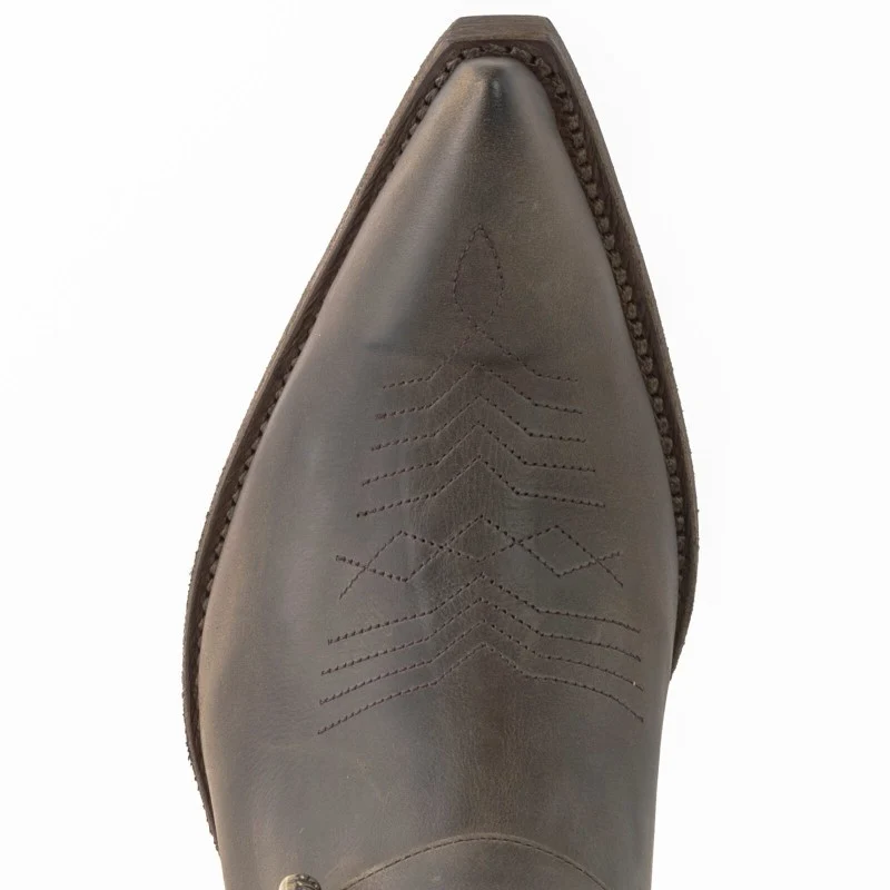 Handgefertigte Herren-Cowboystiefel oder Stiefeletten aus grauem Leder 14 Texanas