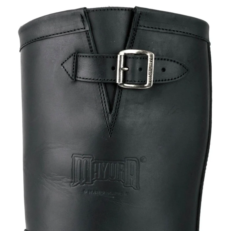 Handgefertigte Bikerstiefel aus schwarzem Leder für Herren und Damen 18