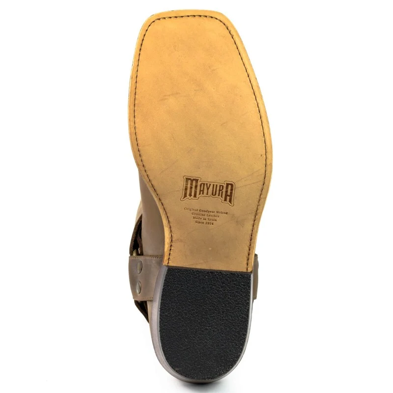Handgefertigte Biker-Stiefel aus braunem Leder für Herren und Damen 01
