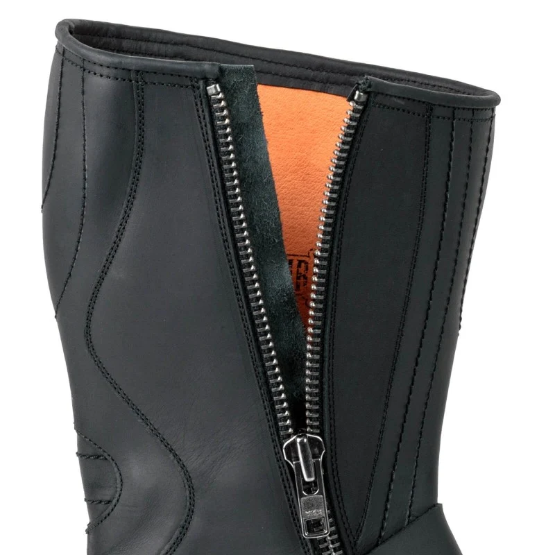 Handgefertigte Bikerstiefel aus schwarzem Leder für Herren und Damen 1594-6