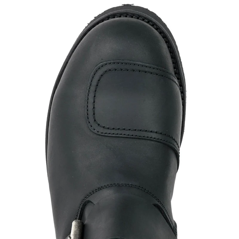 Handgefertigte Bikerstiefel aus schwarzem Leder für Herren und Damen 1594-6
