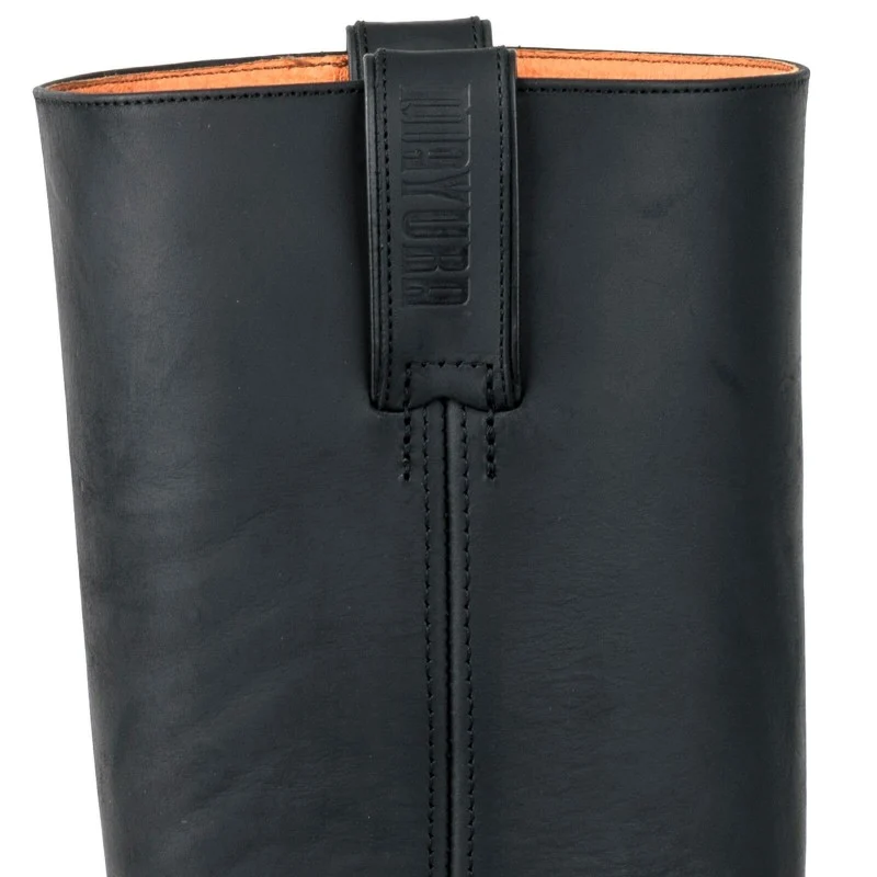 Handgefertigte Bikerstiefel aus schwarzem Leder für Herren und Damen 1501-6