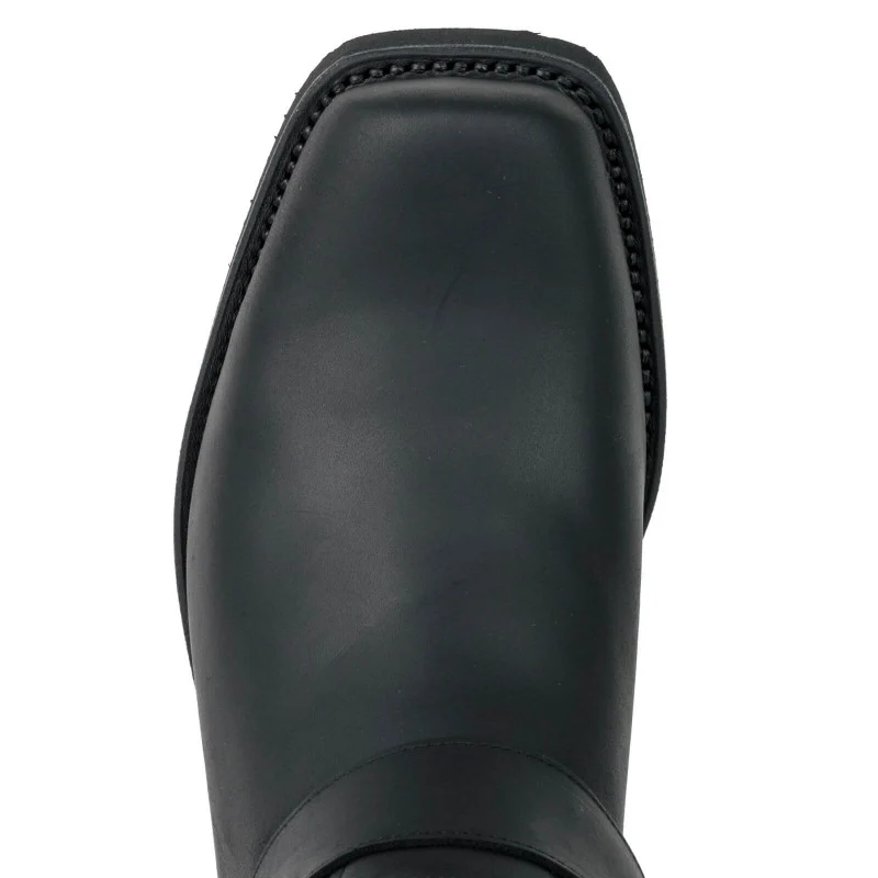 Handgefertigte Bikerstiefel aus schwarzem Leder für Herren und Damen 1501-6