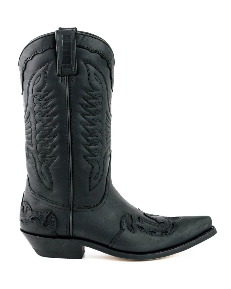 Cowboy Country- und Westernstiefel für Damen und Herren 17 Schwarzes Leder